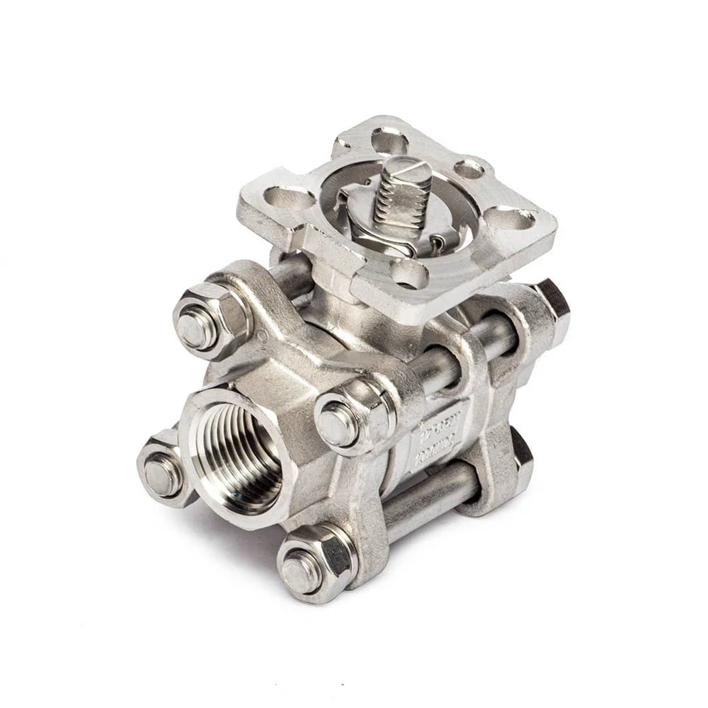 Válvula Bola Inoxidable 4 Tornillos con Base para Actuador — 1